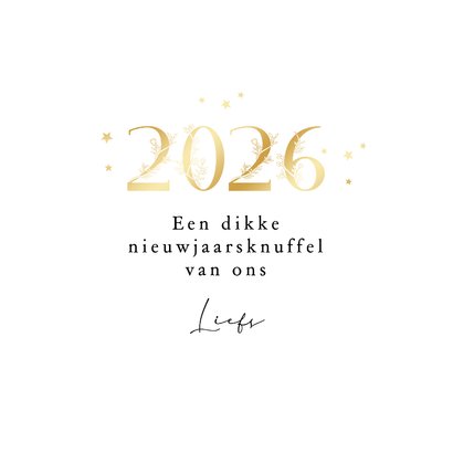 Nieuwjaarskaart sprankelend 2026 goud sterren foto's 3