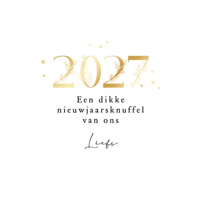 Nieuwjaarskaart sprankelend 2027 goud sterren foto's 3