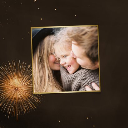 Nieuwjaarskaart sprankelend hart liefdevol 2025 vuurwerk 2