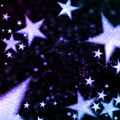 Nieuwjaarskaart sterren blauw paars 2