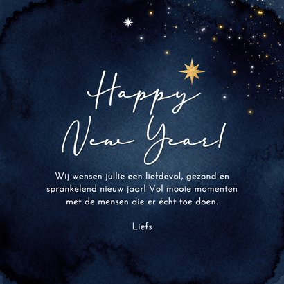 Nieuwjaarskaart sterren goud 2027 foto vuurwerk hart 3