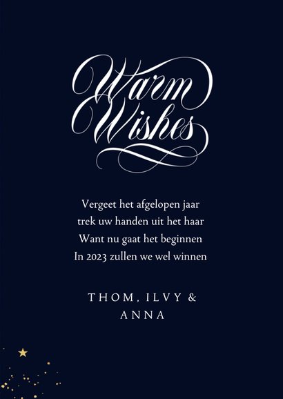 Nieuwjaarskaart stijlvol happy and healthy 2023 corona 3
