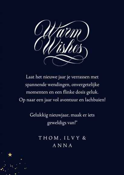 Nieuwjaarskaart stijlvol happy and healthy 2025 corona 3