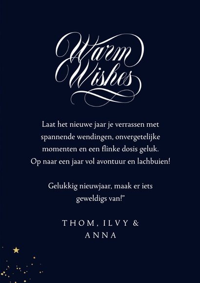 Nieuwjaarskaart stijlvol happy and healthy 2027 corona 3