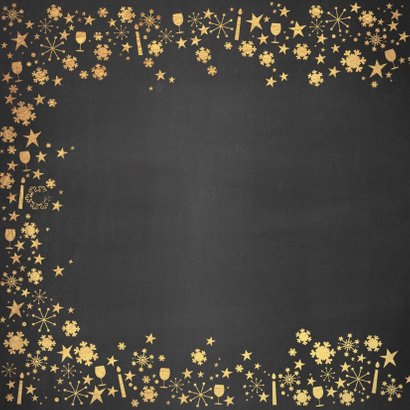 Nieuwjaarskaart stijlvolle feestelijke kaart krijtbord goud 2
