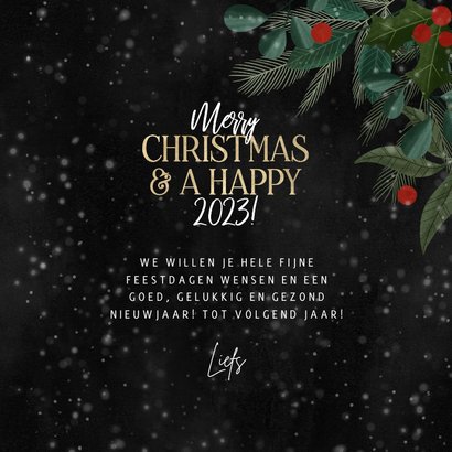 Nieuwjaarskaart takjes, Merry Christmas & a happy 2023! 3