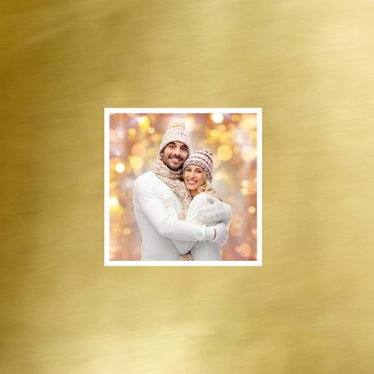 Nieuwjaarskaart trendy fotocollage goud 2