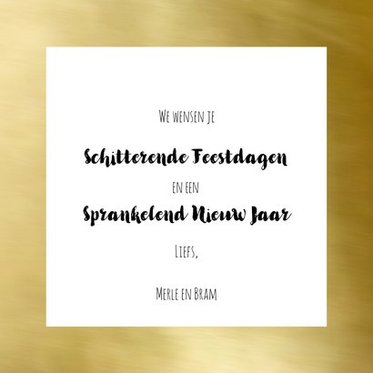 Nieuwjaarskaart trendy fotocollage goud 3