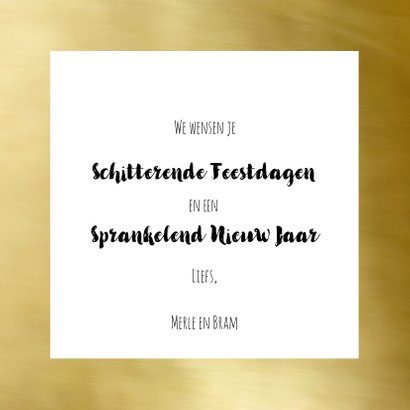 Nieuwjaarskaart trendy fotocollage goud 3