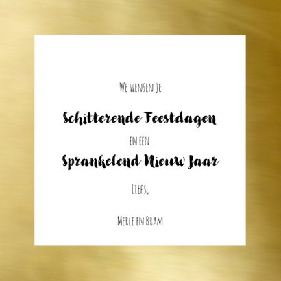 Nieuwjaarskaart trendy fotocollage goud 3