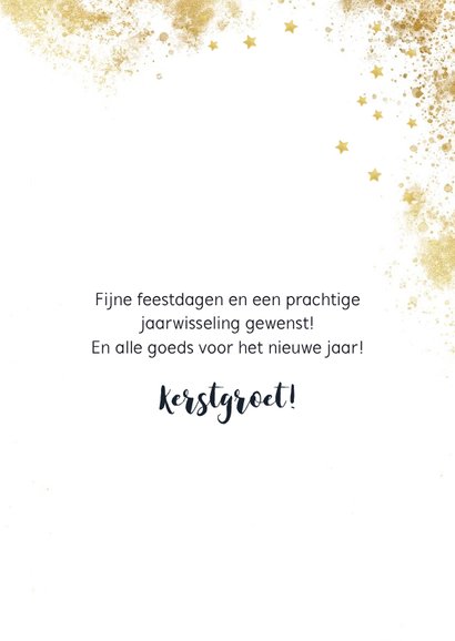 Nieuwjaarskaart typografisch champagneglas goud sterren 3
