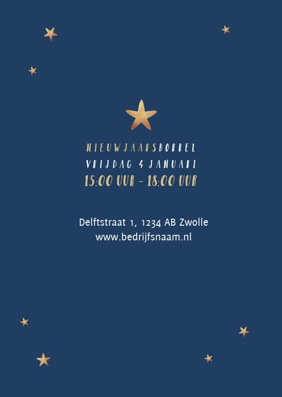 Nieuwjaarskaart typografisch kerstboom sterren 2