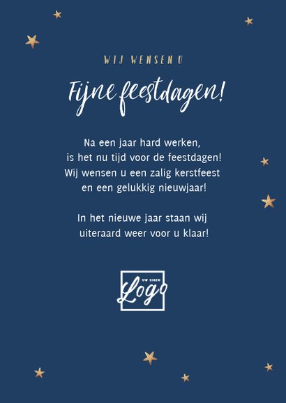 Nieuwjaarskaart typografisch kerstboom sterren 3