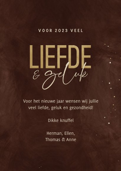 Nieuwjaarskaart veel liefde en geluk geometrisch hart 3