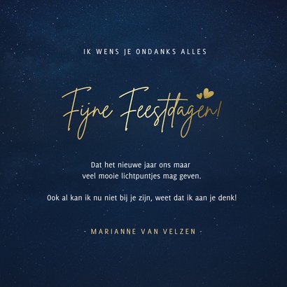 Nieuwjaarskaart vuurwerk in hartjes vorm - veel lichtpuntjes 3