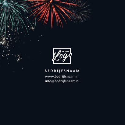 Nieuwjaarskaart vuurwerk stijlvol zakelijk warm wishes 2