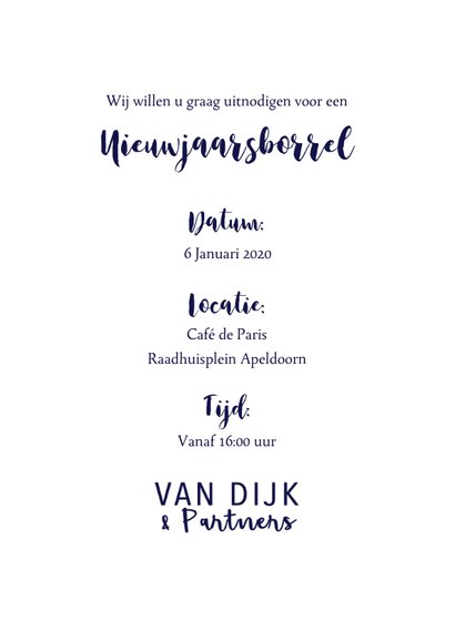 Nieuwjaarskaart zakelijk champagne goudlook confetti 3