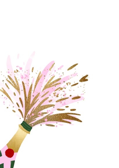 Nieuwjaarskaart zakelijk champagne goudlook hip 2