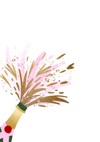 Nieuwjaarskaart zakelijk champagne goudlook hip  2