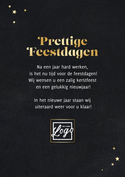 Nieuwjaarskaart zakelijk kerstboom sterren goud 2023 3