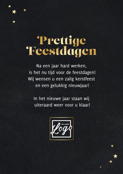 Nieuwjaarskaart zakelijk kerstboom sterren goud 2027 3