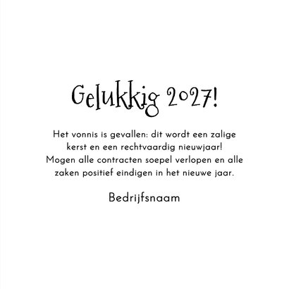 Nieuwjaarskaart zakelijk rechter advocatuur cartoon humor 3