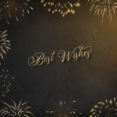 Nieuwjaarskaart zwart chique met goudlook sierletters 2