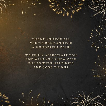 Nieuwjaarskaart zwart chique met goudlook sierletters 3