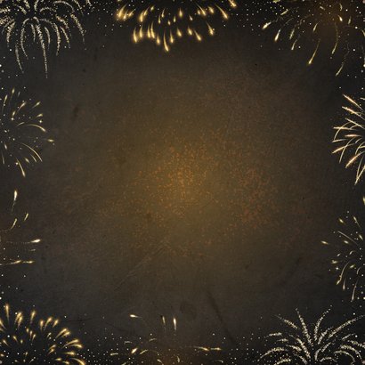 Nieuwjaarskaart zwart chique met goudlook sierletters Achterkant