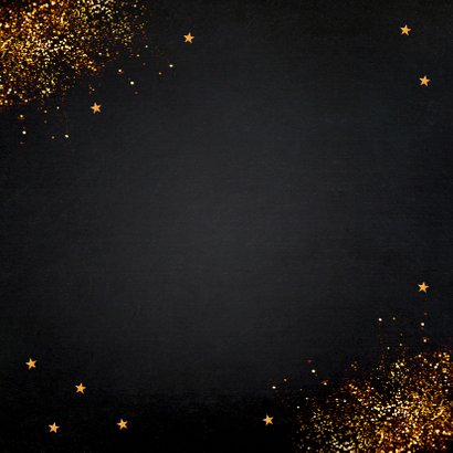 Nieuwjaarskaart zwart typografie goudlook glitter 2