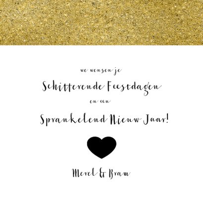 Nieuwjaarskaart zwart wit goud 3