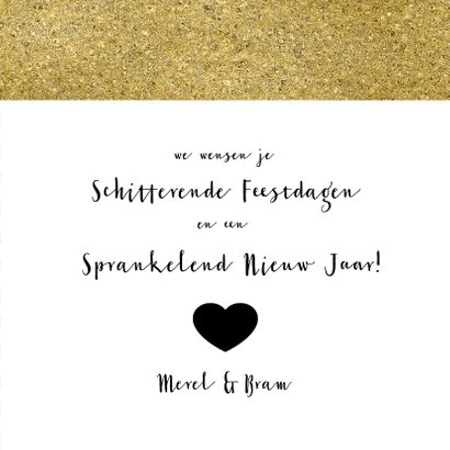Nieuwjaarskaart zwart wit goud 3