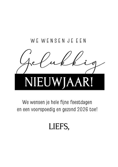 Nieuwjaarskaarten eenvoudige fotokaart zwart wit 3
