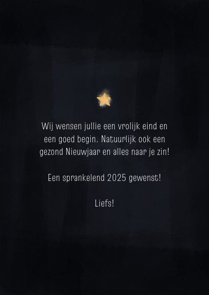 Nieuwjaarskaartje fotocollage met 2025 in sterretjes  3