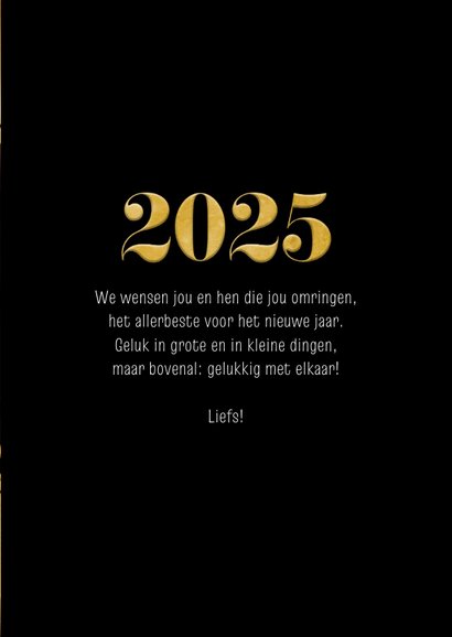 Nieuwjaarskaartje gekleurd vuurwerk 2025 groot goud 3