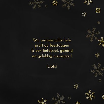 Nieuwjaarskaartje happy 2026 met sneeuwvlokjes goud 3