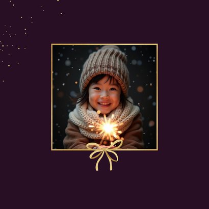 Nieuwjaarskaartje happy 2026 met strikje paars 2