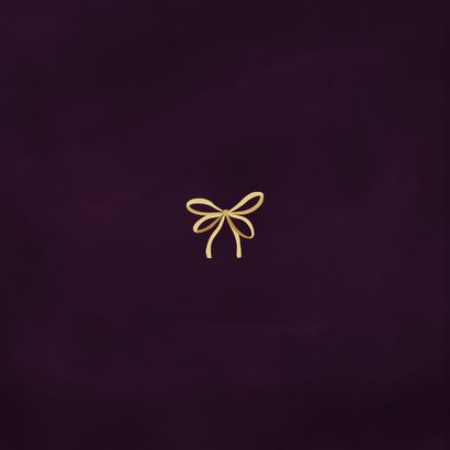 Nieuwjaarskaartje happy 2026 met strikje paars Achterkant