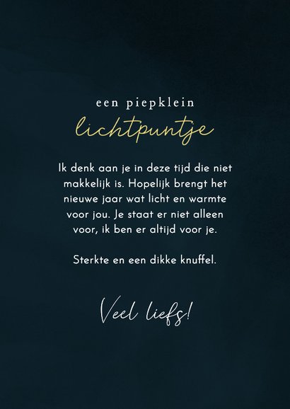 Nieuwjaarskaartje lief muisje met ster lichtpuntje 3