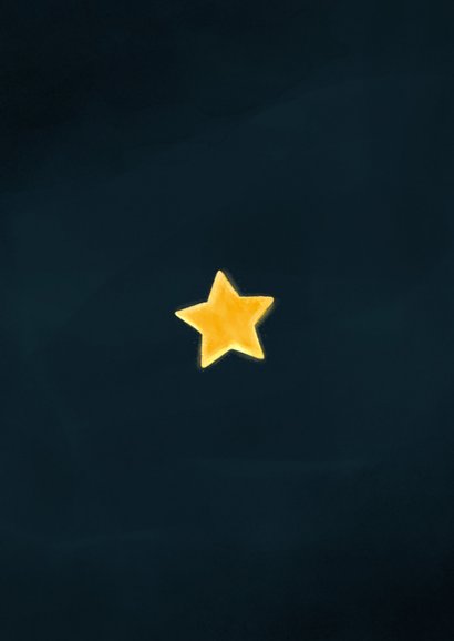 Nieuwjaarskaartje lief muisje met ster lichtpuntje Achterkant