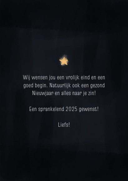 Nieuwjaarskaartje met 2025 in sterretjes vuurwerk 3