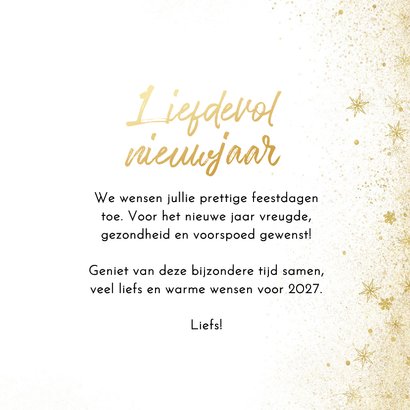 Nieuwjaarskaartje met sterretjeskader en grote eigen foto 3