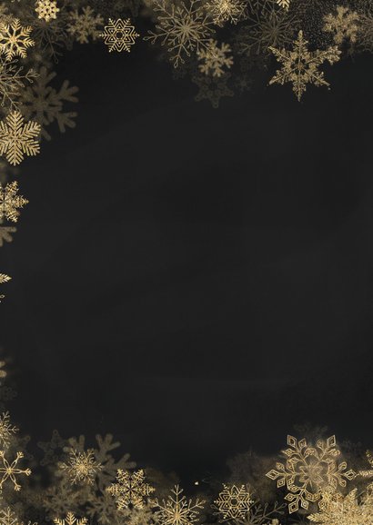 Nieuwjaarskaartje sneeuwvlokken goud fijne feestdagen  2