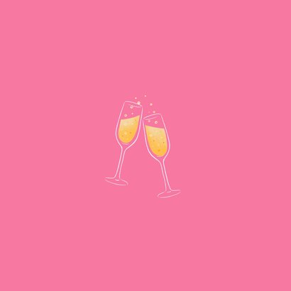 Nieuwjaarsuitnodiging met toastende champagneglazen Achterkant