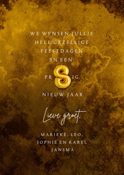 Nieuwjaarverhuiskaart 2021 ballon goud op watercolor print 3