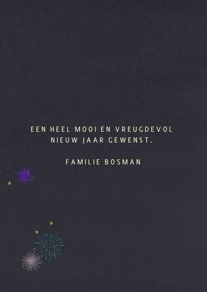 Nieuwsjaarskaart - Sneeuwbol met vuurwerk 3