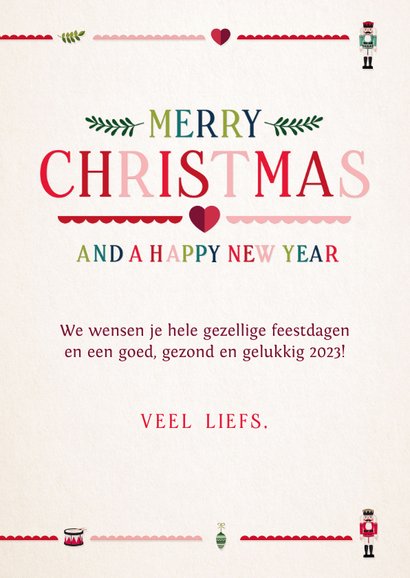 Nostalgische rood groene kerstkaart met eigen foto 3