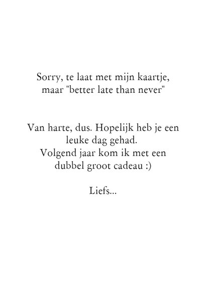 Oeps, te laat kaart met bos bloemen 3