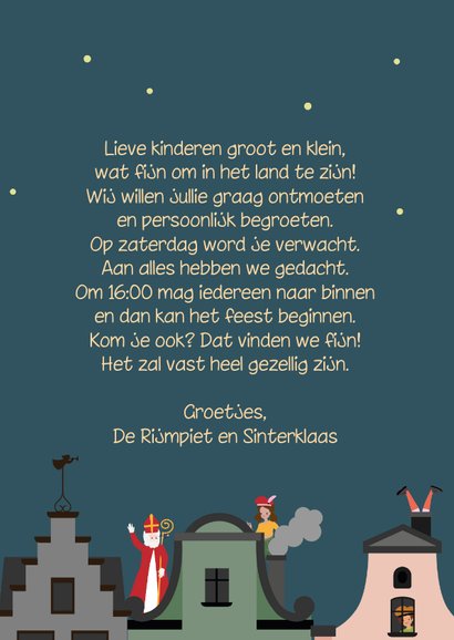 Oh kom er eens kijken -Sint in de nacht - Sinterklaaskaart 3