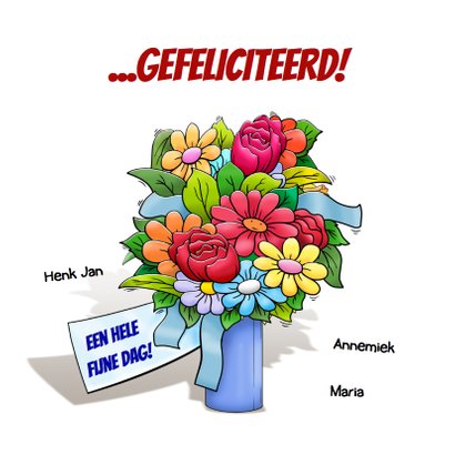 Olifant met grote bos bloemen en klein muisje 3